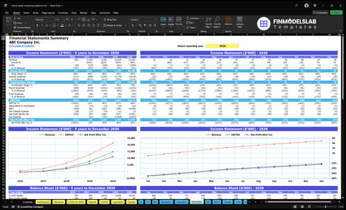 online career mentoring platform financial model summary financialmodelslab