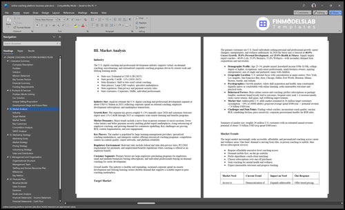 online coaching platform business plan marketing analysis financialmodelslab
