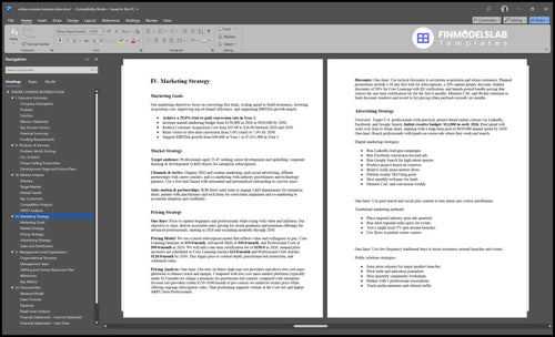 online courses business plan marketing plan financialmodelslab