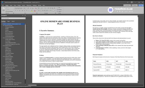 online homeware store business plan executive summary financialmodelslab