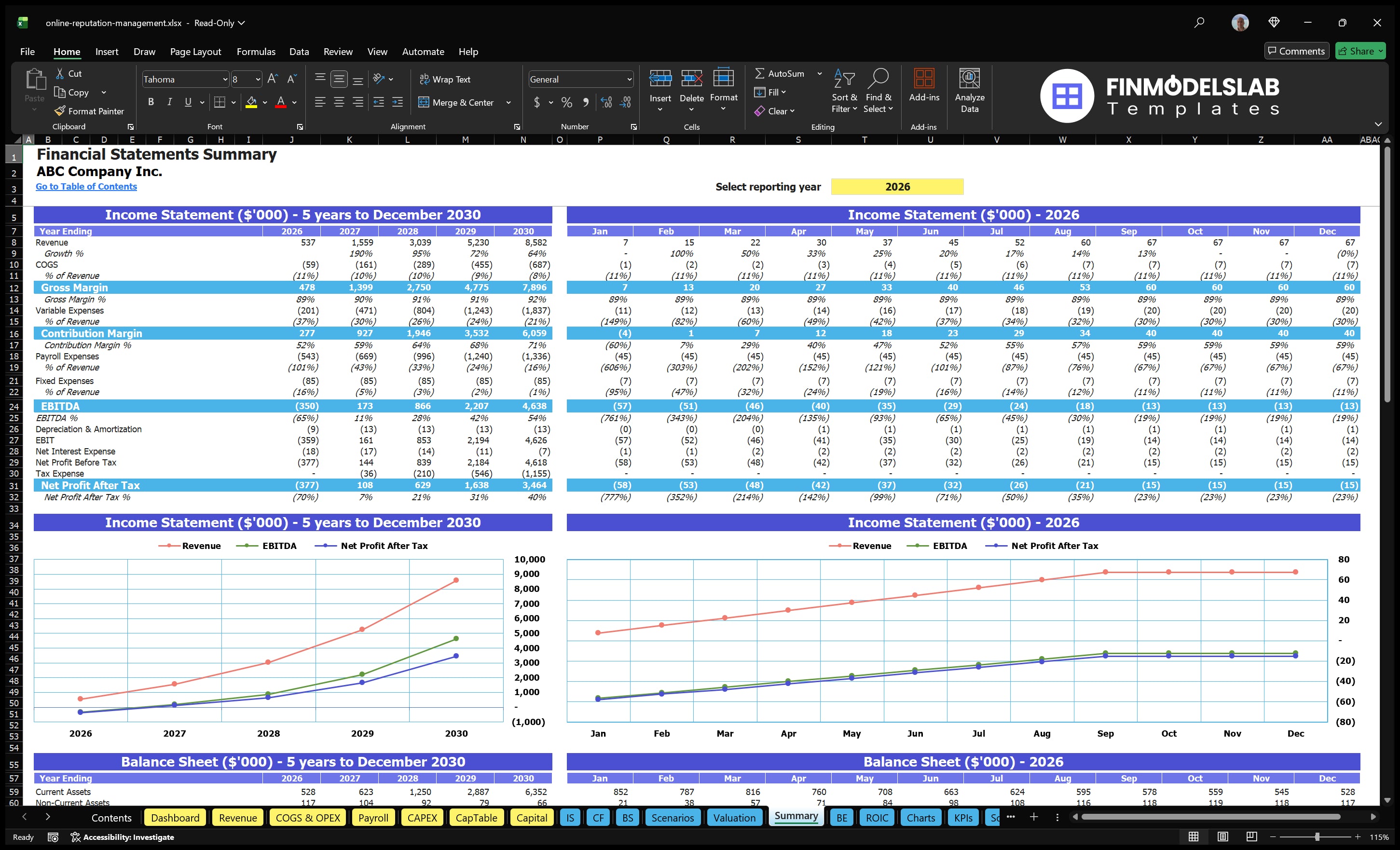 online reputation management financial model summary financialmodelslab
