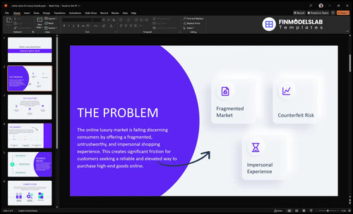online store for luxury brands problem slide financialmodelslab