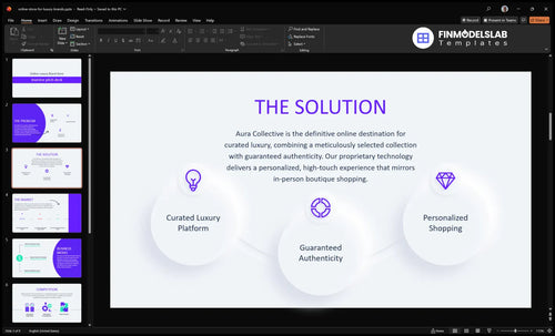 online store for luxury brands solution slide financialmodelslab