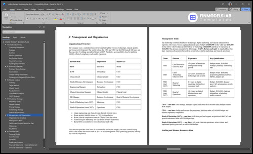 online therapy business plan management financialmodelslab