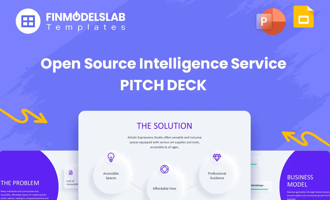 Open Source Intelligence Service Investment Pitch Deck - investor pitch built to win funding, with investor-ready structure, visual storytelling, concise 8-slide format; solves tight deadlines and unclear investor expectations.