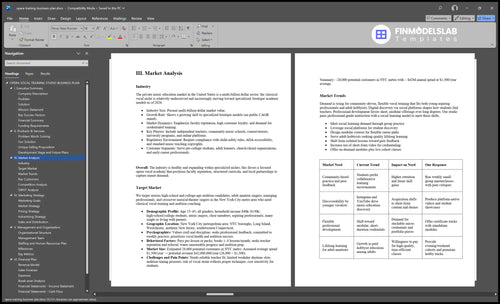 opera training business plan marketing analysis financialmodelslab