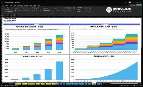 optimization clinic financial model charts financialmodelslab