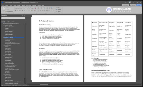 order management business plan product financialmodelslab