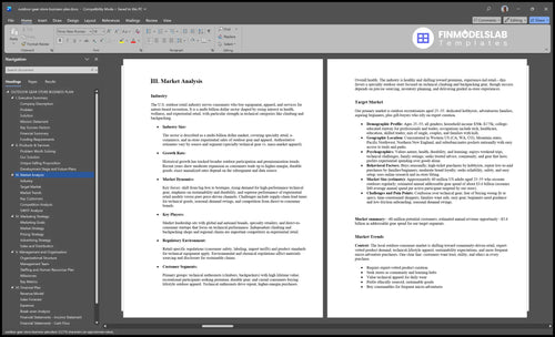 outdoor gear store business plan marketing analysis financialmodelslab