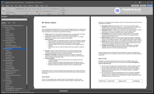 packaging manufacturing business plan marketing analysis financialmodelslab
