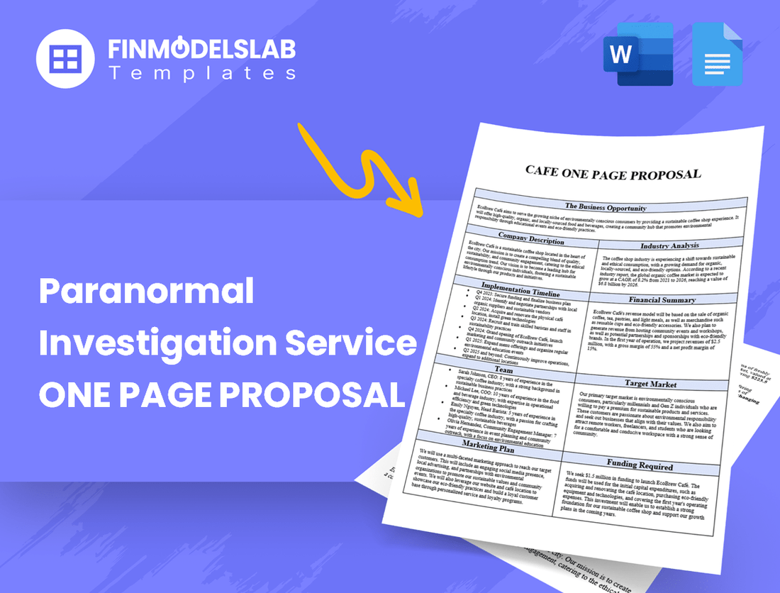 Paranormal Investigation Service Business Proposal