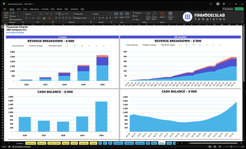patient advocacy financial model charts financialmodelslab