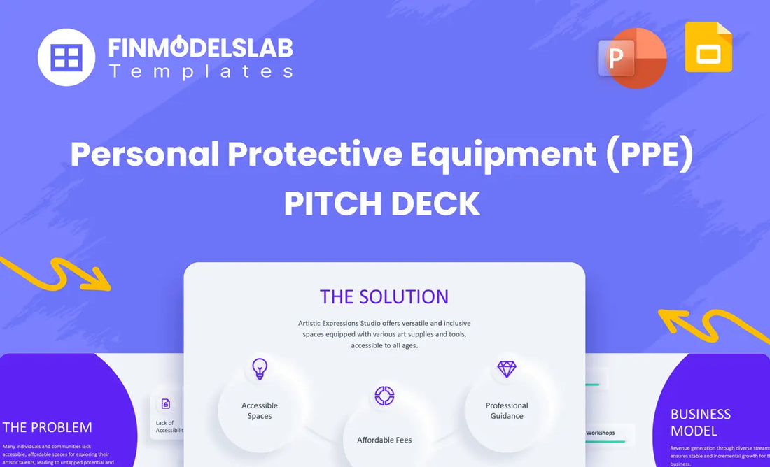Personal Protective Equipment (PPE) Investment Pitch Deck - investor pitch built to win funding, with investor-ready structure, visual storytelling, financial snapshot and fundraising ask; solves tight deadlines and unclear investor expectations