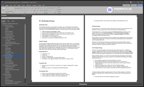personal shopper business plan marketing plan financialmodelslab