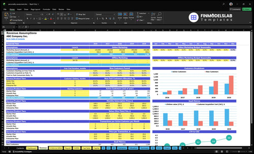 personality assessment financial model revenue financialmodelslab