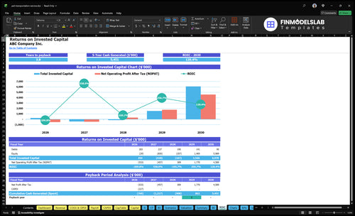 pet transportation service financial model roic financialmodelslab