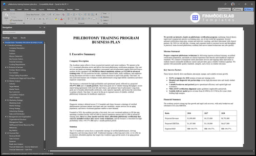 phlebotomy training business plan executive summary financialmodelslab
