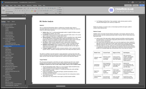 photography business plan marketing analysis financialmodelslab