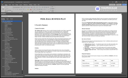 pool hall business plan executive summary financialmodelslab