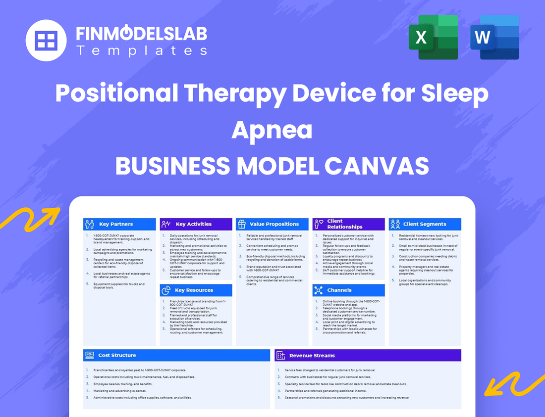 Positional Therapy Device for Sleep Apnea Business Model Canvas