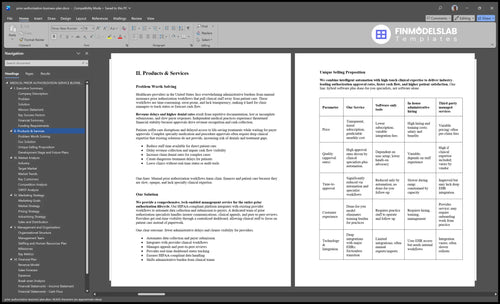 prior authorization business plan product financialmodelslab