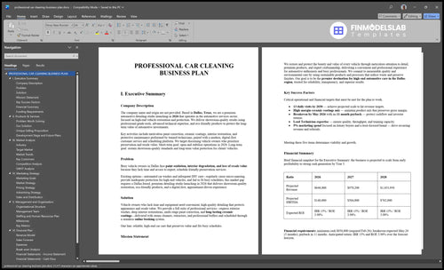 professional car cleaning business plan executive summary financialmodelslab
