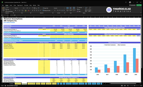 professional employer organization financial model revenue financialmodelslab