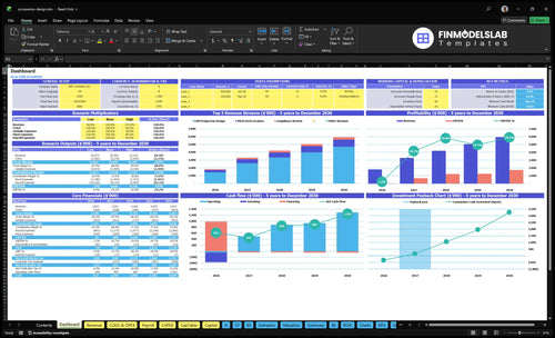 prospectus design financial model dashboard financialmodelslab