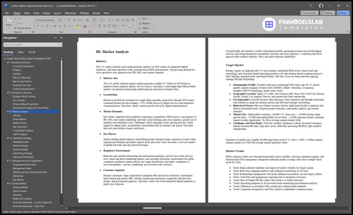 public relations agency business plan marketing analysis financialmodelslab
