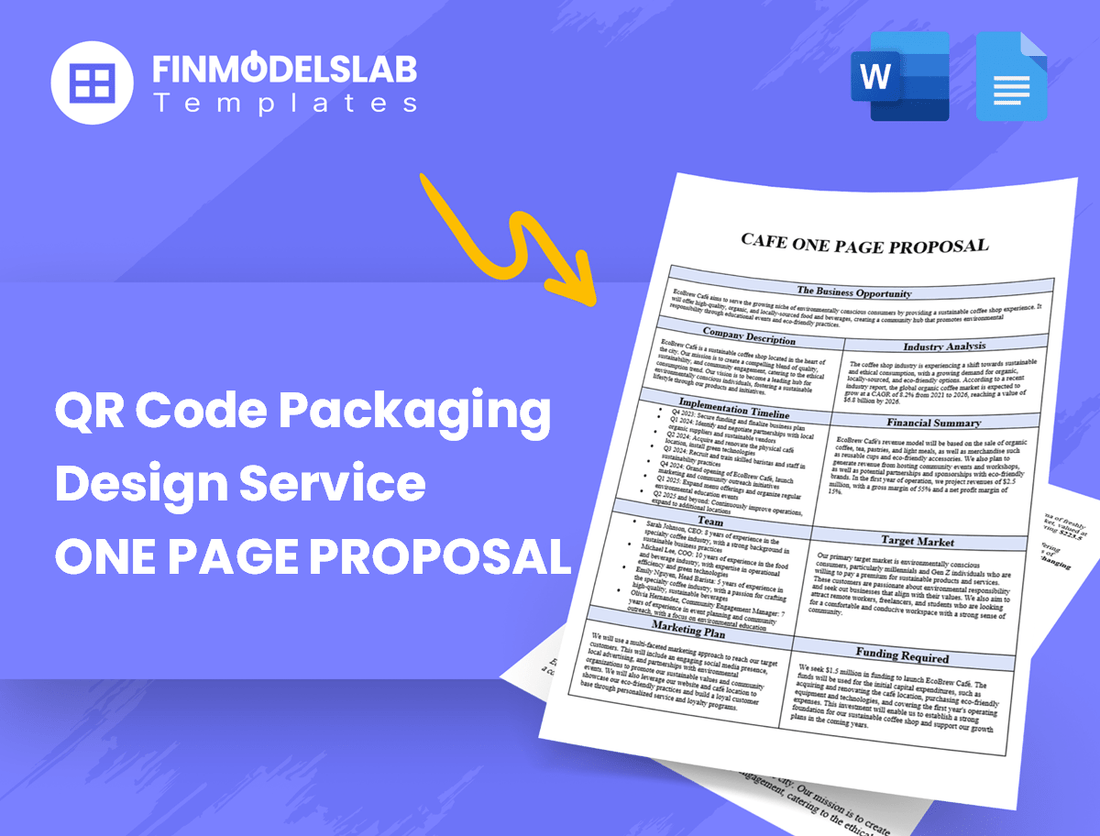 QR Code Packaging Design Service Business Proposal