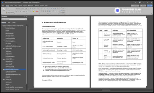 quote comparison business plan management financialmodelslab