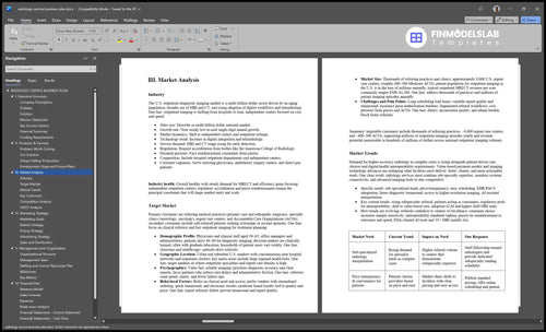 radiology service business plan marketing analysis financialmodelslab