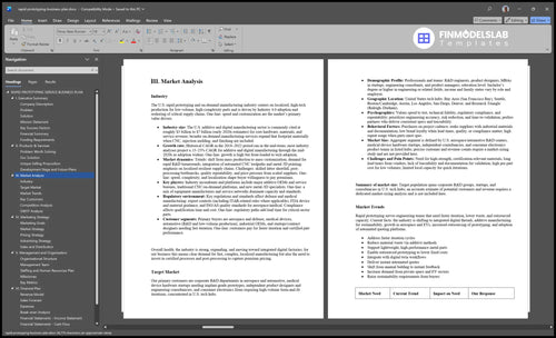 rapid prototyping business plan marketing analysis financialmodelslab