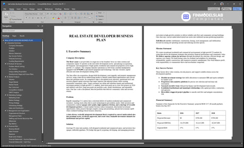 real estate developer business plan executive summary financialmodelslab