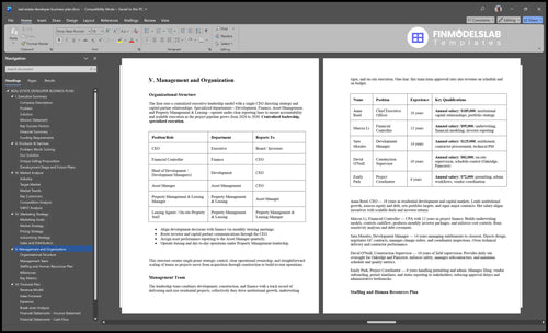 real estate developer business plan management financialmodelslab