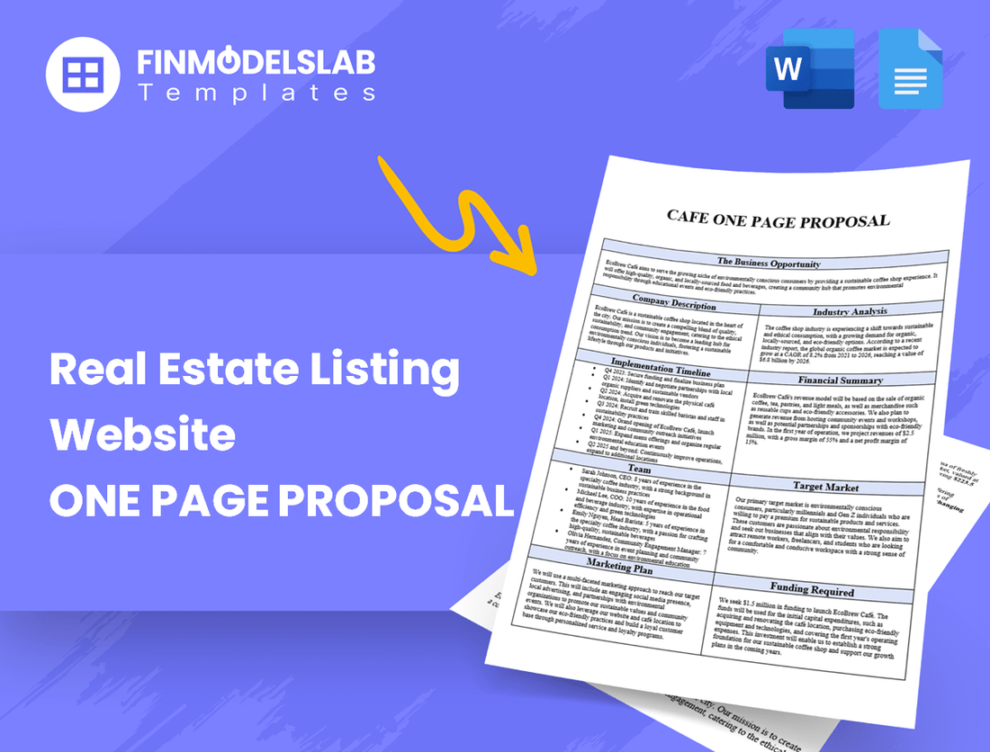 Real Estate Listing Website Business Proposal