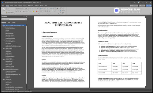 real time captioning business plan executive summary financialmodelslab