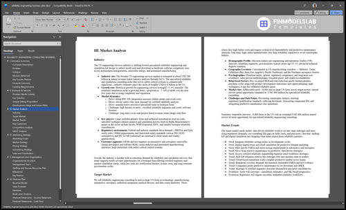 reliability engineering business plan marketing analysis financialmodelslab
