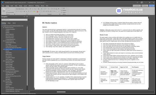 relocation service for seniors business plan marketing analysis financialmodelslab