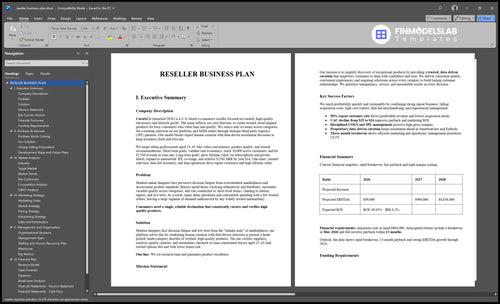 reseller business plan executive summary financialmodelslab