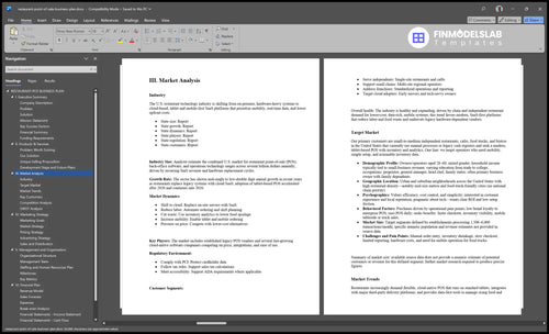 restaurant point of sale business plan marketing analysis financialmodelslab