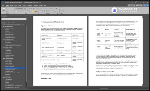 restoration renovation business plan management financialmodelslab