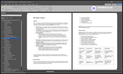 returns management business plan marketing analysis financialmodelslab