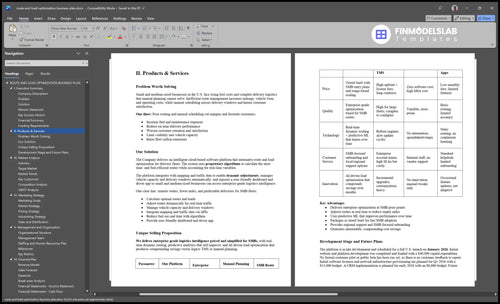 route and load optimization business plan product financialmodelslab