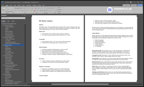 rpa solution provider business plan marketing analysis financialmodelslab