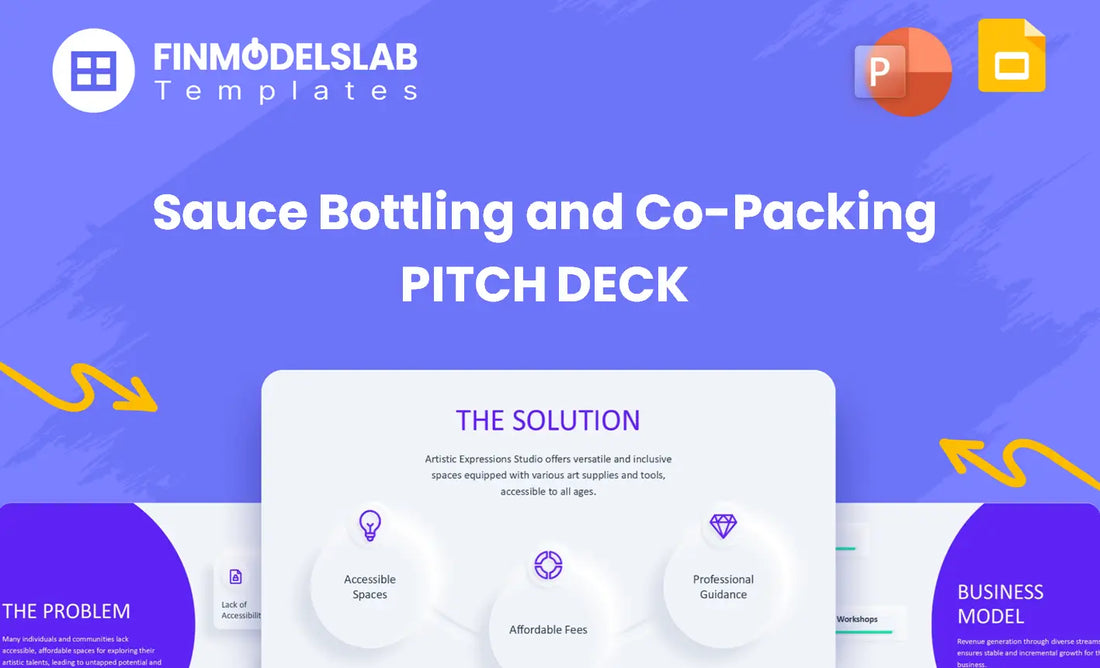 Sauce Bottling and Co-Packing Investment Pitch Deck - investor pitch to secure funding and partnerships, with investor-ready structure, fundraising ask and use of funds, visual storytelling, solves tight deadlines and unclear investor expectations