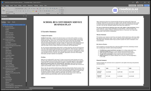 school bus conversion business plan executive summary financialmodelslab