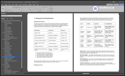 self improvement subscription box business plan management financialmodelslab