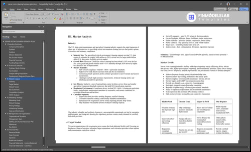 server room cleaning business plan marketing analysis financialmodelslab