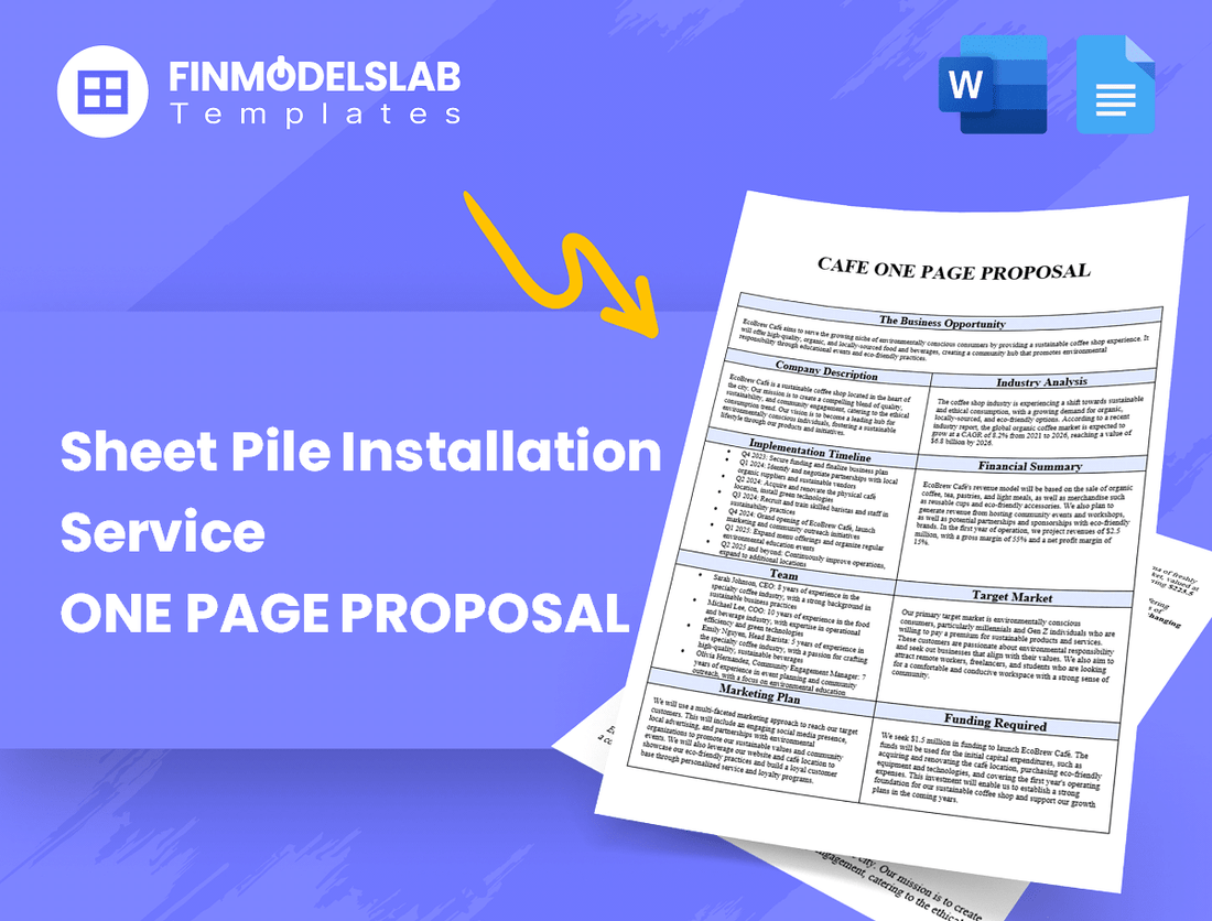 Sheet Pile Installation Service Business Proposal